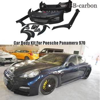 Для Porsche Panamera 970 Качественный Неокрашенный Обвес из Стеклопластика Передний Задний Бампер Боковые Юбки Спойлер Широкое Колесо Бровь 09-13