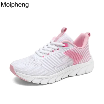 Женская обувь Moipheng, Tenis Feminino, сетчатые дышащие кроссовки на платформе, Женская повседневная спортивная обувь на шнуровке, кроссовки на плоской подошве.