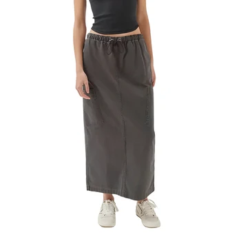 Женская повседневная юбка-карго, однотонные длинные юбки с завязками на талии, уличная одежда, новые юбки