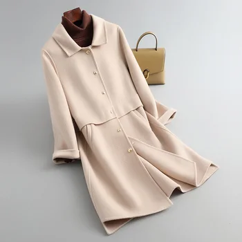 Женские кашемировые пальто в модном стиле, женские зимние Элегантные шерстяные тренчи, Верхняя одежда, Новые поступления QN3707