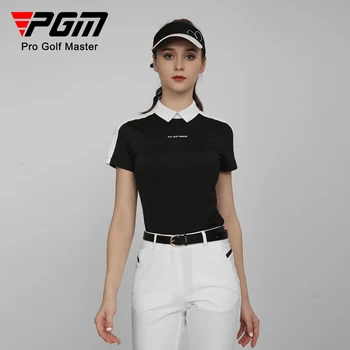 Женские футболки PGM Golf, спортивная одежда для отдыха, Летняя женская одежда с коротким рукавом, Быстросохнущая Дышащая YF560 Оптом