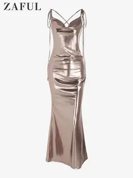 Женское модное макси-платье ZAFUL с металлической открытой спиной ZF508734401