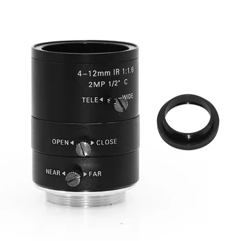 Зум-объектив с ручной диафрагмой 3 мегапикселя 4-12 мм высокой четкости, промышленная камера, объектив c интерфейсом 1/2