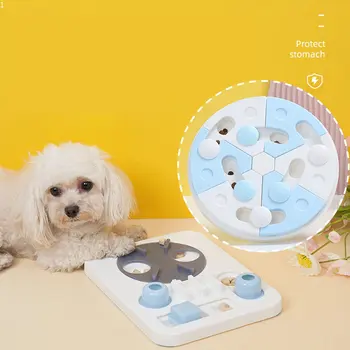 Игрушки-головоломки для собак, интерактивная кормушка с медленной подачей, диспенсер для медленного поедания, повышающий IQ щенка, игрушка для дрессировки домашних животных, кошка, нескользящая миска