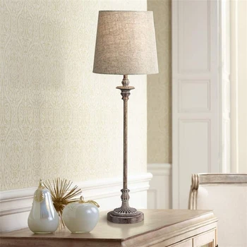 Изготовленная на заказ роскошная ткань французского кантри настольные лампы кабинет гостиная настольные светильники спальня старинные декоративные светильники с резьбой по дереву