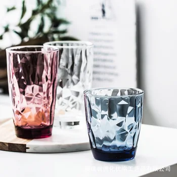 Импортная стеклянная чашка, чашка с кристаллами алмазов, чашка для домашнего сока, цветной набор чашек для питья чая