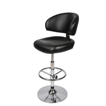 Индивидуальный высококачественный подъемный вращающийся барный стул из искусственной кожи с металлической ножкой, регулируемый барный стул