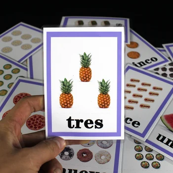 Испанский цифровой 123 Слова Словарные Карточки Алфавитные Карточки Дети Монтессори Обучающие Фальшивые Карточки Развивающие Игрушки Для Детей Baby