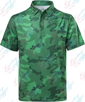 Камуфляжная рубашка для гольфа Sunday Swagger, мужская футболка, рубашка для бадминтона, футбола с короткими рукавами, Дышащая рубашка, рубашка поло для рыбалки