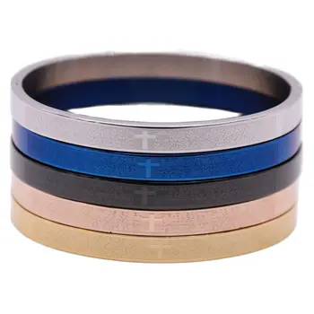 Классический модный браслет для пары из титановой стали с распятием, многоцветный выбор