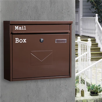 Классический непромокаемый почтовый ящик для вилл, Запираемые на открытом воздухе Настенные коробки для газет, надежный почтовый ящик для писем, Садовый почтовый ящик