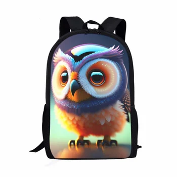 Классный рюкзак с принтом птицы для детей, школьные сумки для мальчиков и девочек, Большая вместительная сумка для учеников средней школы, Кавайная сумка