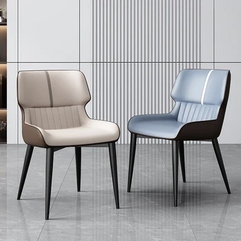Кожаные Современные обеденные стулья Дизайнерский Металл Relax Роскошные обеденные стулья с тщеславием в стиле Фанк Офисные наборы для столовой Sedie Pranzo Moderne