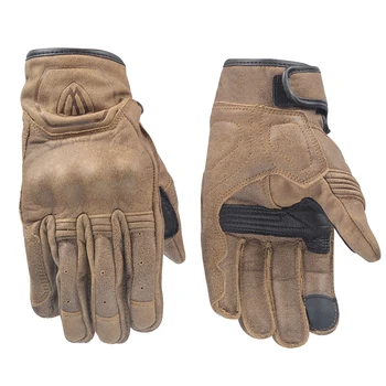 Кожаные перчатки в стиле ретро, мотоциклетные перчатки для мотокросса, MTB, езды на велосипеде, скутера, локомотива, Luvas для мужчин