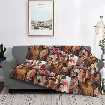 Коллаж Даррена Барнета, одеяло выдающегося американского актера, Бархатное всесезонное тонкое покрывало для кровати, плюшевое тонкое стеганое одеяло