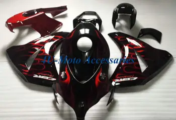 Комплект инжекционных обтекателей для HONDA CBR600RR F5 2009 2010 2011 2012 CBR 600RR 09 10 11 12 ABS Red Flames черный комплект кузова