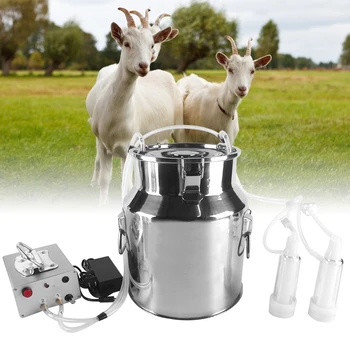 Комплект электрического доильного аппарата для овец 14 л Портативное Автоматическое Оборудование для доения скота, Регулируемый Вакуумный насос, Силиконовый шланг