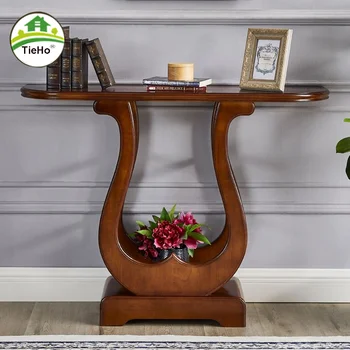 Консольный стол для прихожей из массива дерева в скандинавском стиле, приставной столик в стиле ретро в гостиной, шкаф для хранения из старинного орехового дерева, мебель для дома 0