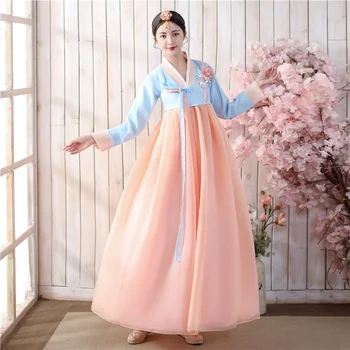 Корейское платье Ханбок Древний Традиционный Сценический Танцевальный костюм Женская Азиатская Одежда Lady Palace Корейская Свадебная Танцевальная одежда