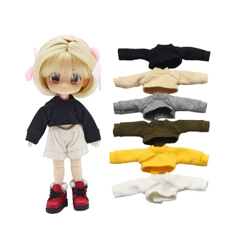 Короткая футболка с длинным рукавом, Одежда Ручной работы, Одевалка Для DOD Ob11, Obitsu11, Mollys 1 / 12bjd Doll Toy