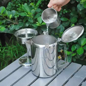 Кофейная чашка для кемпинга на открытом воздухе с французской Фильтр-лагерной чайной кружкой 0