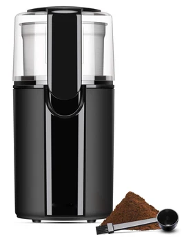 Кофемолка AiXTHM Burr Электрическая кофемолка для кофейных зерен Электрическая кофемолка для орехов с 1 съемной чашей из нержавеющей стали черного цвета 0