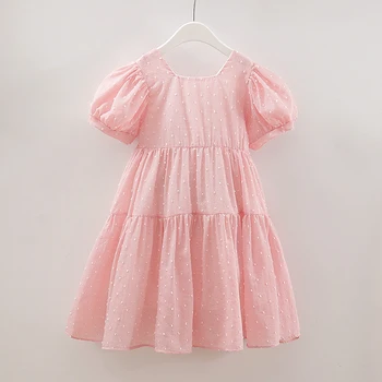 Летнее Розовое Платье С Коротким Рукавом Для девочек NIGO #nigo31359