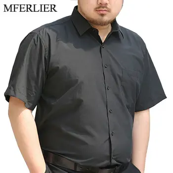 Летняя Мужская рубашка большого размера 7XL 8XL 9XL 10XL 160 кг с коротким рукавом, мужские рубашки большого размера