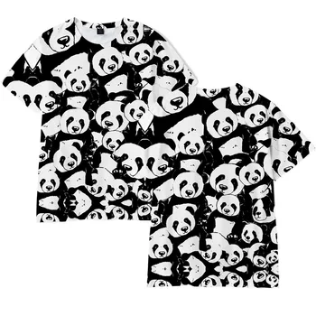 Летняя Новая футболка с 3D Hd принтом Панды, Уличная одежда с милыми Животными, Мужская Женская Модная футболка Оверсайз Harajuku, Одежда для пары