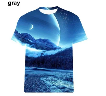 Лето 2023 года с короткими рукавами, футболка с 3D-принтом 3D Colorful World, мужская футболка, Быстросохнущие дышащие футболки с приливной нагрузкой 0