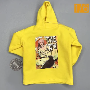 Лидер продаж, свободная желтая рубашка CROWTOYS в стиле хип-хоп 1/6, толстовка с капюшоном для обычной коллекции 12-дюймовых кукольных фигурок. 0