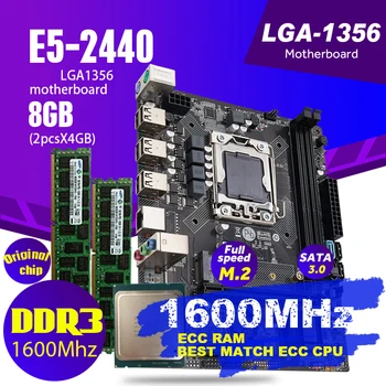 Материнская плата Atermiter 1356 В комплекте с процессором Xeon LGA 1356 E5 2440 C2 2шт x 4 ГБ = 8 ГБ 1600 МГц DDR3 ECC REG Memory Ram Pc3 12800