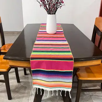 Мексиканский настольный флаг Прочное ощущение комфорта Смесовая ткань Мексиканский настольный флаг Пляжное одеяло Скатерть для пикника Ресторанные принадлежности