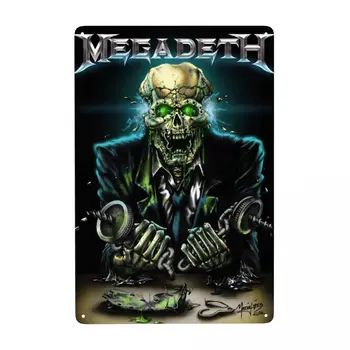 Металлическая вывеска Megadeths Rock Band Heavy Metal Band Жестяные Декоративные Вывески Мемориальная доска Клубное Кафе Ресторан Man Cave Bar Искусство декора стен