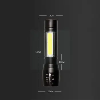 Мини Перезаряжаемый светодиодный фонарик Используйте бусины лампы Xpe Cob, расстояние освещения 100 метров, используемые для приключений, кемпинга, пеших прогулок F8n3