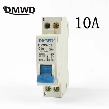 Мини-автоматический выключатель DMWD DPN mini DZ30-32 1P + N 10A 220V 230V 50HZ 60HZ Автоматический выключатель остаточного тока RCCB 0