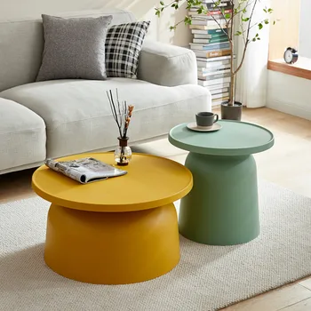 Минималистичные круглые журнальные столики Современный дизайн, уникальный приставной столик в скандинавском стиле, простой стол для хранения мебели для гостиной Bass De Salon