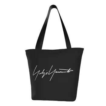 Многоразовая хозяйственная сумка Yohji Yamamoto, женская холщовая сумка через плечо, прочные сумки для покупок продуктов