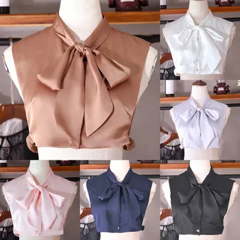 Мода 2023, галстук спереди, Белый поддельный воротник для женщин, съемный воротник-стойка, поддельные девушки, Винтажные кружевные Женские накладные воротнички для блузок