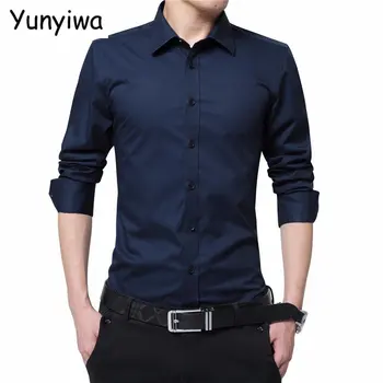 Модная блузка-рубашка с длинным рукавом, деловая социальная рубашка, однотонная рабочая блузка большого размера с отложным воротником, брендовая одежда