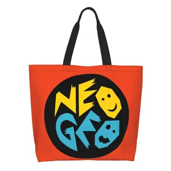 Модная сумка для покупок Neogeo Arcade с модным принтом, многоразовая холщовая сумка для покупок через плечо