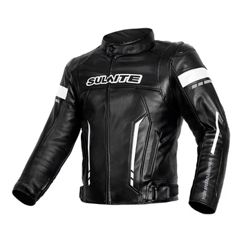 Мотоциклетная куртка из искусственной кожи, мужская куртка для мотокросса, куртка для мотогонки, гоночная куртка со съемной подкладкой на 4 сезона S-4XL