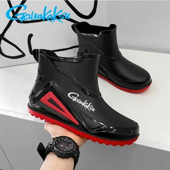 Мотоциклетные мужские непромокаемые ботинки, уличная водонепроницаемая обувь для бездорожья, мужская брендовая легкая нескользящая резиновая обувь для рыбалки и пешего туризма