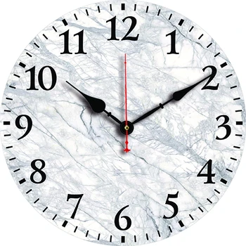 Мраморные настенные часы Гостиная Спальня Круглые Бесшумные Часы Столовая Украшение офиса Часы Навесные Навесные Арт-декор