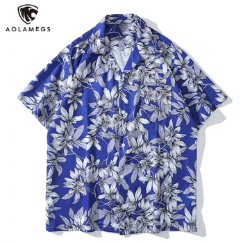 Мужская гавайская рубашка Harajuku с цветочным рисунком, короткие рубашки, летние крутые тонкие пляжные рубашки, однобортная одежда, уличная одежда