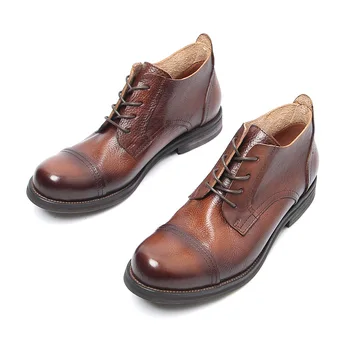 Мужские ботильоны из натуральной кожи, модные деловые ботинки в стиле ретро с высоким берцем для мужчин, Итальянская обувь, мужские ботинки элитного бренда