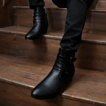 Мужские ботинки в винтажном стиле, осень-зима, короткие ботильоны 