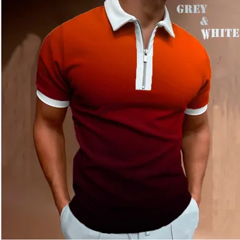 Мужские облегающие спортивные футболки с 3D-принтом 2023, летние новинки Европы и Америки, мужские повседневные рубашки поло азиатского размера S-5XL