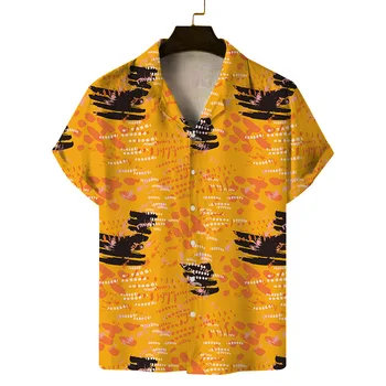 Мужские рубашки 2023, Новая Рубашка с коротким рукавом с 3D Принтом, Мужская Летняя Рубашка в Пляжном стиле Харадзюку, Расслабленная Гавайская рубашка, Chemise Homme Camisas