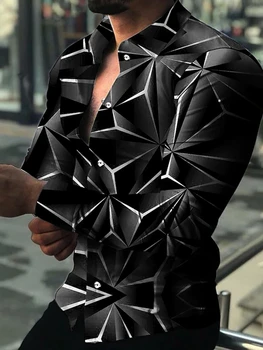 Мужские рубашки в черную клетку, высококачественные рубашки силуэта с длинными рукавами, топы с длинными рукавами, мужская одежда, блузки